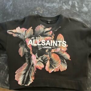 AllSaints Black Floral Sweatshirt